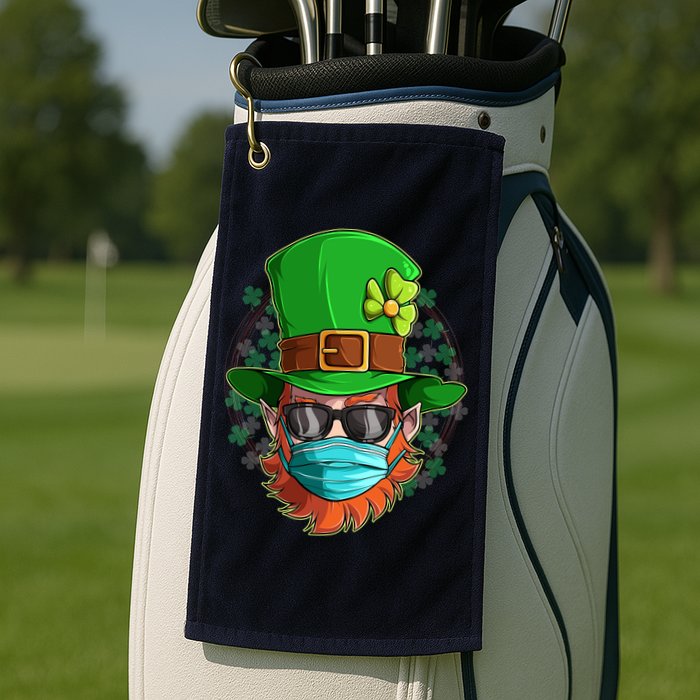 St Patricks Day Quarantined Masked Leprechaun Golf Towel
