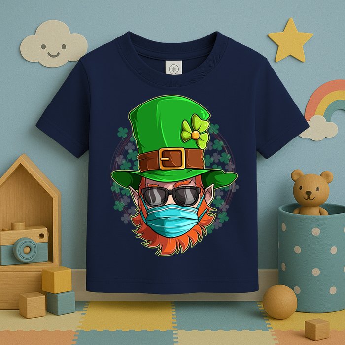 St Patricks Day Quarantined Masked Leprechaun Toddler T-Shirt