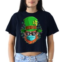 St Patricks Day Quarantined Masked Leprechaun Crop Top