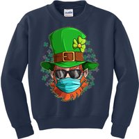 St Patricks Day Quarantined Masked Leprechaun Kids Sweatshirt