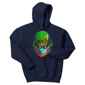 St Patricks Day Quarantined Masked Leprechaun Kids Hoodie