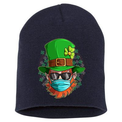 St Patricks Day Quarantined Masked Leprechaun Short Acrylic Beanie