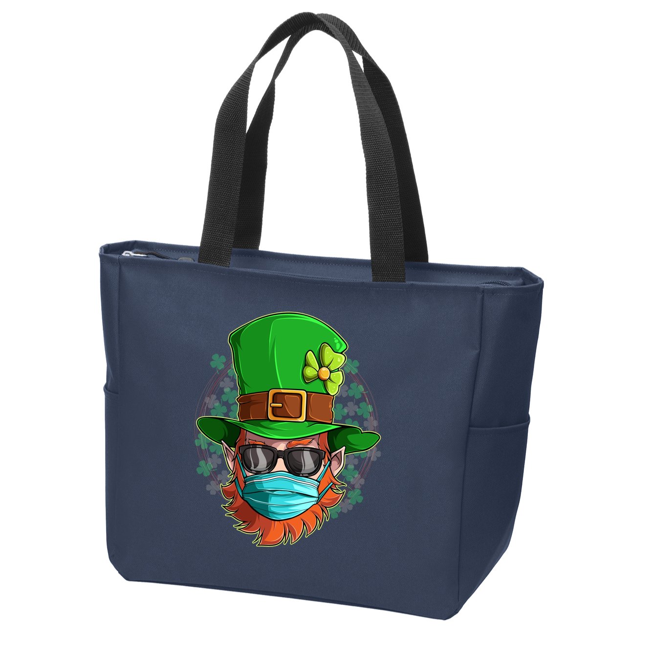 St Patricks Day Quarantined Masked Leprechaun Zip Tote Bag