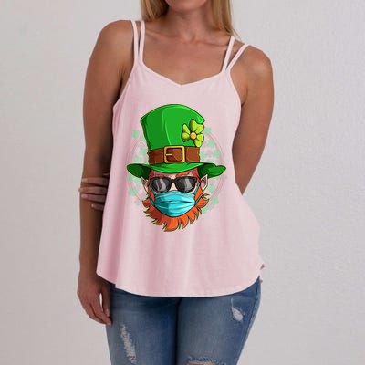 St Patricks Day Quarantined Masked Leprechaun Women's Strappy Tank