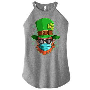 St Patricks Day Quarantined Masked Leprechaun Women's Perfect Tri Rocker Tank