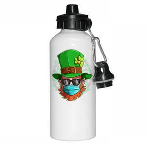 St Patricks Day Quarantined Masked Leprechaun Aluminum Water Bottle