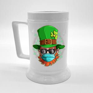 St Patricks Day Quarantined Masked Leprechaun Beer Stein