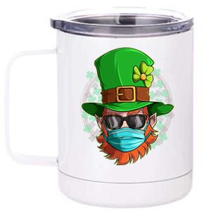 St Patricks Day Quarantined Masked Leprechaun 12 oz Stainless Steel Tumbler Cup