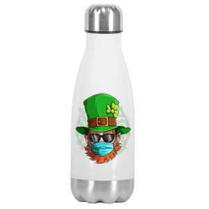 St Patricks Day Quarantined Masked Leprechaun Stainless Steel Insulated Water Bottle