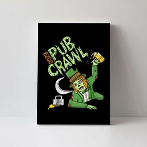 St. Patrick's Day Pub Crawl Beer Drinking Zombie Leprechaun Canvas