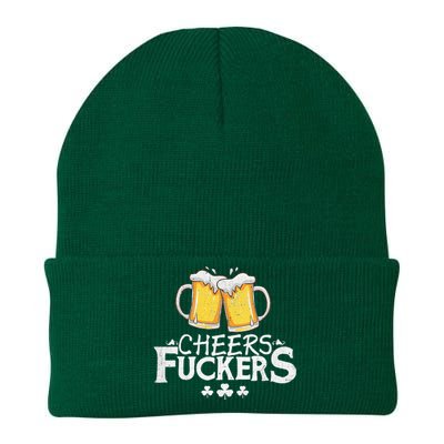 St Patricks Day Shirt Cheers Fuckers Funny Beer Drinking Knit Cap Winter Beanie