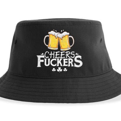 St Patricks Day Shirt Cheers Fuckers Funny Beer Drinking Sustainable Bucket Hat