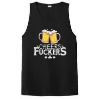 St Patricks Day Shirt Cheers Fuckers Funny Beer Drinking PosiCharge Competitor Tank