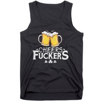 St Patricks Day Shirt Cheers Fuckers Funny Beer Drinking Tank Top