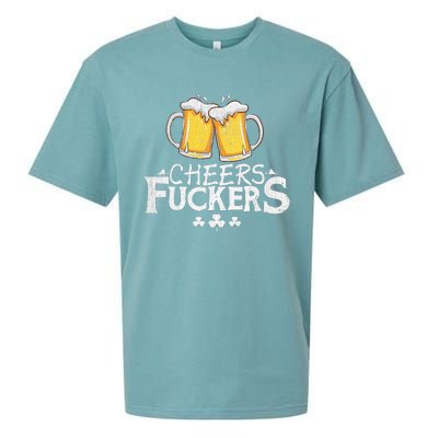 St Patricks Day Shirt Cheers Fuckers Funny Beer Drinking Sueded Cloud Jersey T-Shirt