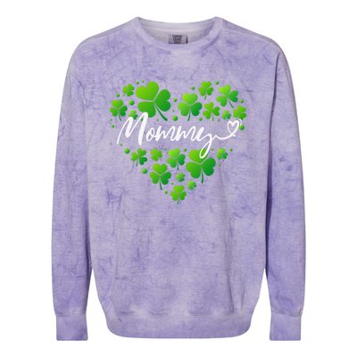 St Patricks Day Mommy For Women Grandma Mommy Gifts Colorblast Crewneck Sweatshirt