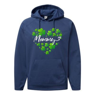 St Patricks Day Mommy For Women Grandma Mommy Gifts Performance Fleece Hoodie