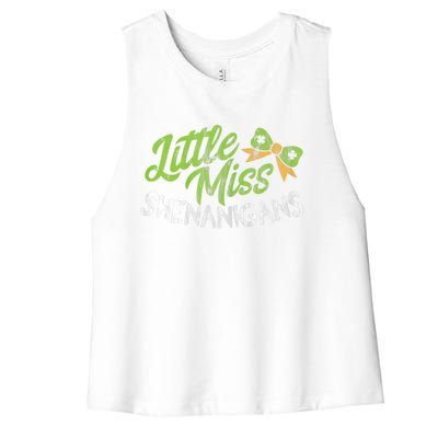 St Patrick's Day Funny Gift For Miss Shenanigans Gift Women's Racerback Cropped Tank