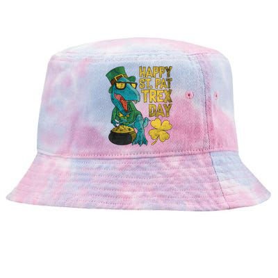 St Patrick's Day Happy St Patcute Giftrex Day Tcute Giftrex Dinosaur Gift Tie-Dyed Bucket Hat