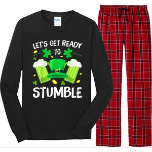 St. PatrickS Day LetS Get Ready To Stumble Beer Drinking Gift Long Sleeve Pajama Set