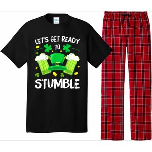 St. PatrickS Day LetS Get Ready To Stumble Beer Drinking Gift Pajama Set