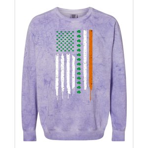 St Patrick's Day: Irish American Flag Gift Cute Gift Colorblast Crewneck Sweatshirt