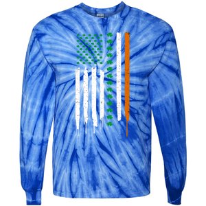 St Patrick's Day: Irish American Flag Gift Cute Gift Tie-Dye Long Sleeve Shirt