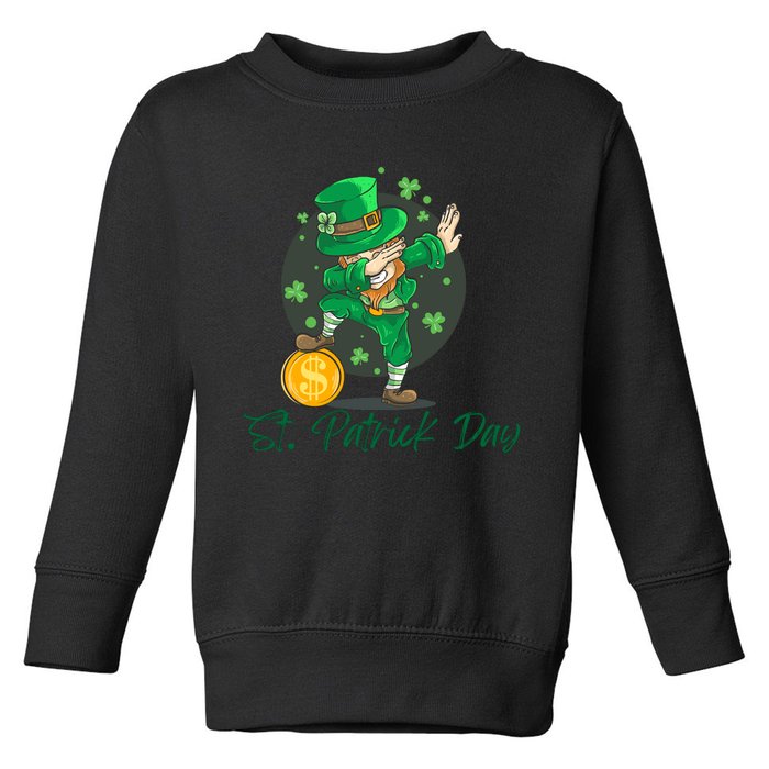 St Patricks Day Dabbing Leprechaun Boys Girls Men Dab Dance Toddler Sweatshirt