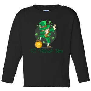 St Patricks Day Dabbing Leprechaun Boys Girls Men Dab Dance Toddler Long Sleeve Shirt