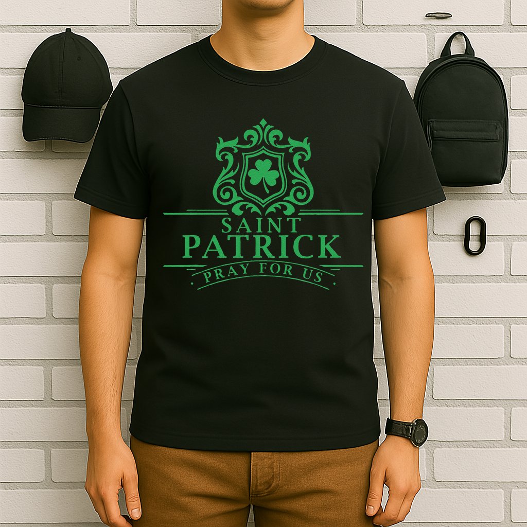 Saint Patricks Day Pray For Us St Patrick's Catholic Patty's T-Shirt