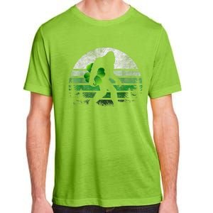 St Patricks Day Bigfoot Irish Shamrock Sasquatch Clover Leaf Adult ChromaSoft Performance T-Shirt