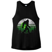 St Patricks Day Bigfoot Irish Shamrock Sasquatch Clover Leaf Ladies PosiCharge Tri-Blend Wicking Tank