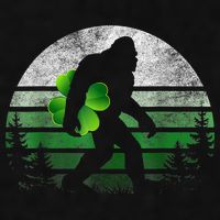 St Patricks Day Bigfoot Irish Shamrock Sasquatch Clover Leaf Ladies PosiCharge Tri-Blend Wicking Tank