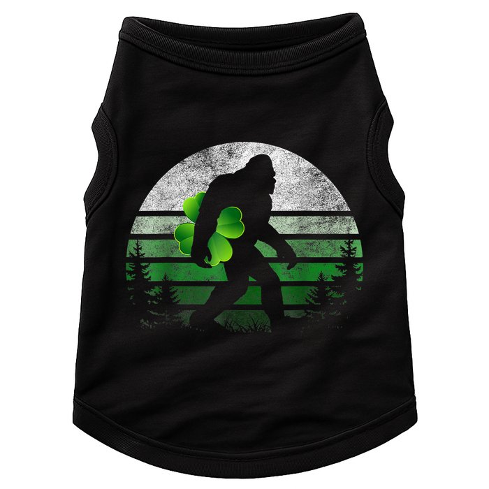 St Patricks Day Bigfoot Irish Shamrock Sasquatch Clover Leaf Doggie Tank
