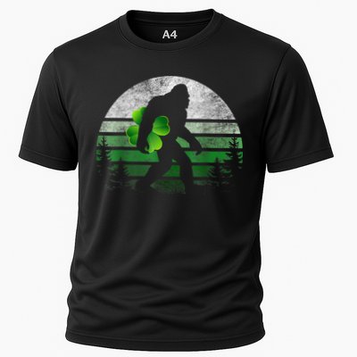 St Patricks Day Bigfoot Irish Shamrock Sasquatch Clover Leaf Performance Shirt