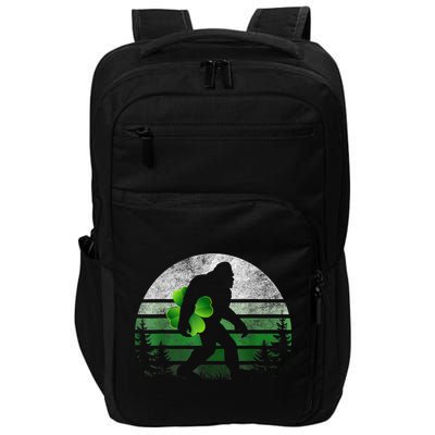 St Patricks Day Bigfoot Irish Shamrock Sasquatch Clover Leaf Impact Tech Backpack