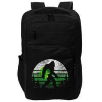 St Patricks Day Bigfoot Irish Shamrock Sasquatch Clover Leaf Impact Tech Backpack