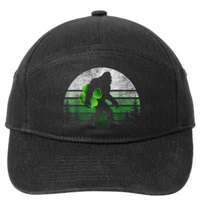 St Patricks Day Bigfoot Irish Shamrock Sasquatch Clover Leaf 7-Panel Snapback Hat