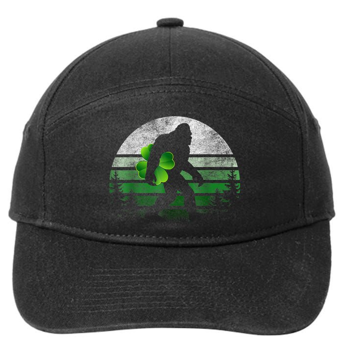 St Patricks Day Bigfoot Irish Shamrock Sasquatch Clover Leaf 7-Panel Snapback Hat