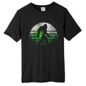 St Patricks Day Bigfoot Irish Shamrock Sasquatch Clover Leaf Tall Fusion ChromaSoft Performance T-Shirt