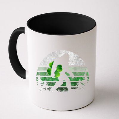 St Patricks Day Bigfoot Irish Shamrock Sasquatch Clover Leaf Mug