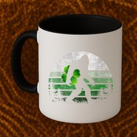 St Patricks Day Bigfoot Irish Shamrock Sasquatch Clover Leaf Mug