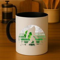 St Patricks Day Bigfoot Irish Shamrock Sasquatch Clover Leaf Mug