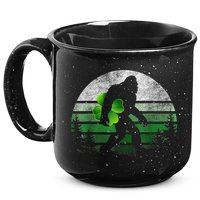 St Patricks Day Bigfoot Irish Shamrock Sasquatch Clover Leaf 15oz Campfire Ceramic Mug