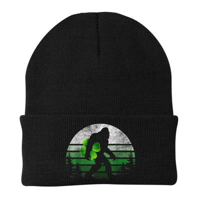 St Patricks Day Bigfoot Irish Shamrock Sasquatch Clover Leaf Beanie