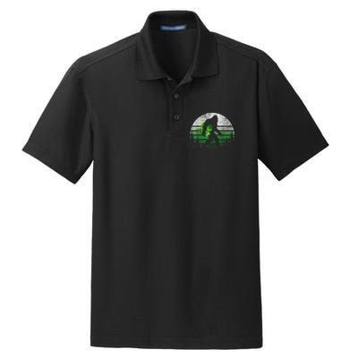 St Patricks Day Bigfoot Irish Shamrock Sasquatch Clover Leaf Dry Zone Grid Polo