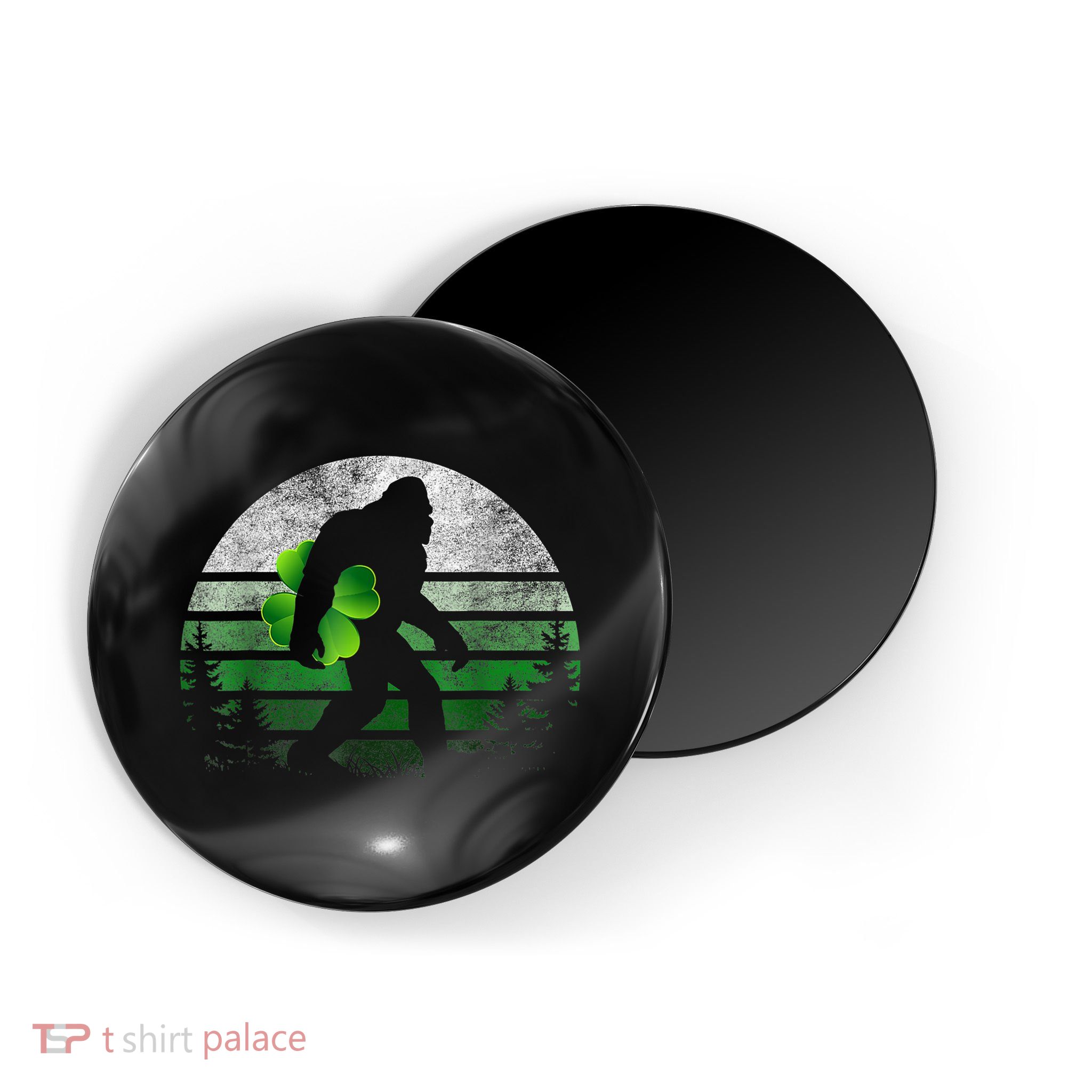 St Patricks Day Bigfoot Irish Shamrock Sasquatch Clover Leaf Magnet