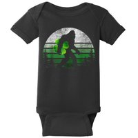 St Patricks Day Bigfoot Irish Shamrock Sasquatch Clover Leaf Baby Bodysuit