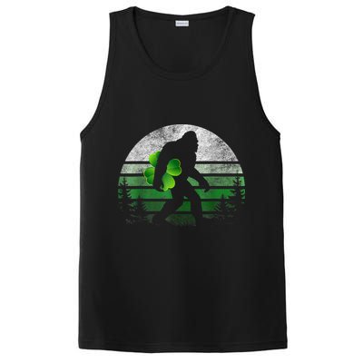 St Patricks Day Bigfoot Irish Shamrock Sasquatch Clover Leaf PosiCharge Competitor Tank