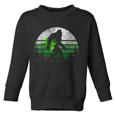 St Patricks Day Bigfoot Irish Shamrock Sasquatch Clover Leaf Toddler Sweatshirt